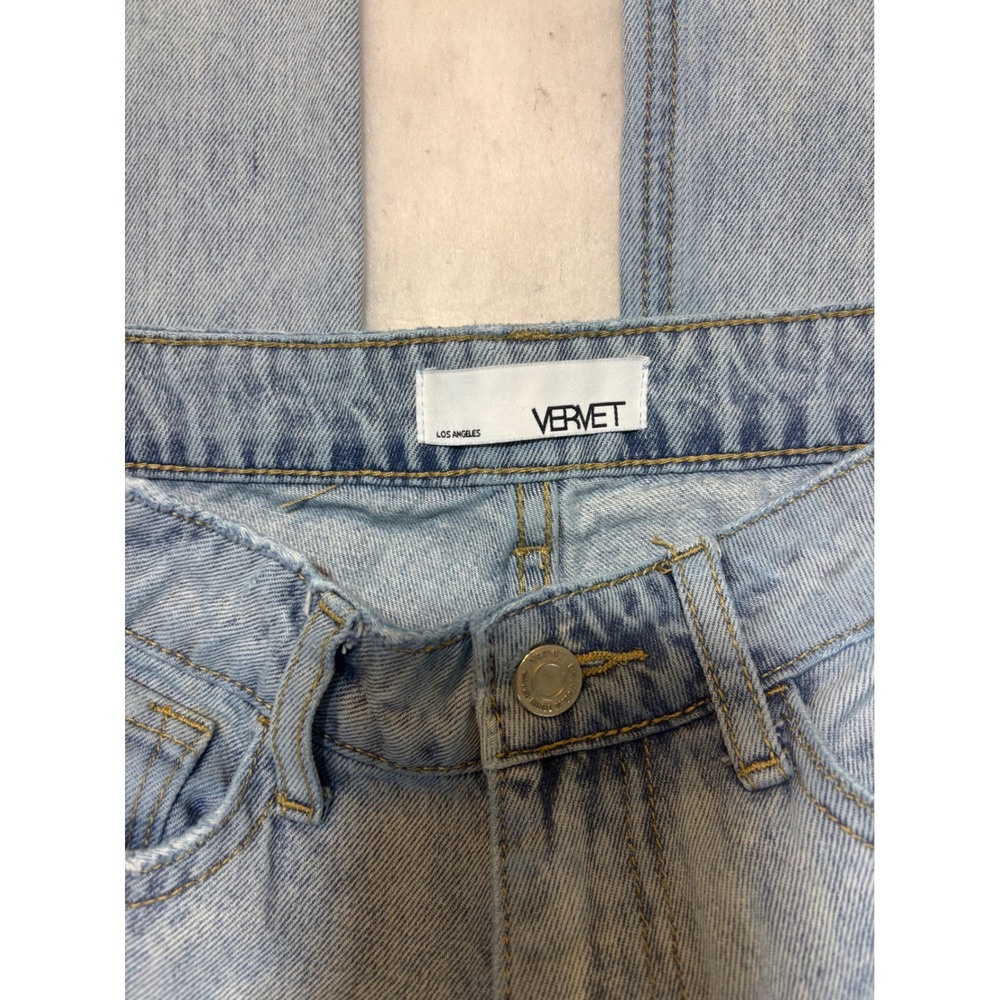 Vervet Los Angeles Womens Light Wash Distressed Wide Leg Jeans V2473 Size 24 - Picture 6 of 14